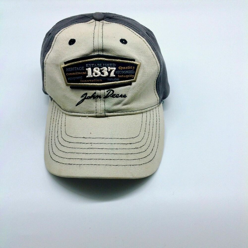 Official John Deere Tractors Gray / Cream 1837 Hat Cap